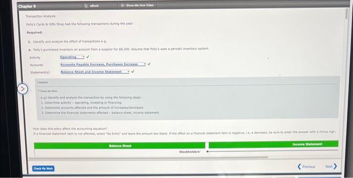and anayie the eflect of trantaktiont of t. + Dins My Won