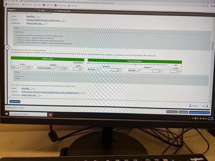 does this entry wetert the scropureing equatien? 7 Misurition Stapentetay Tiestion a.