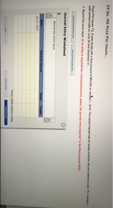  Pizza Pier issues 7 %, 9-year bonds with a face amount