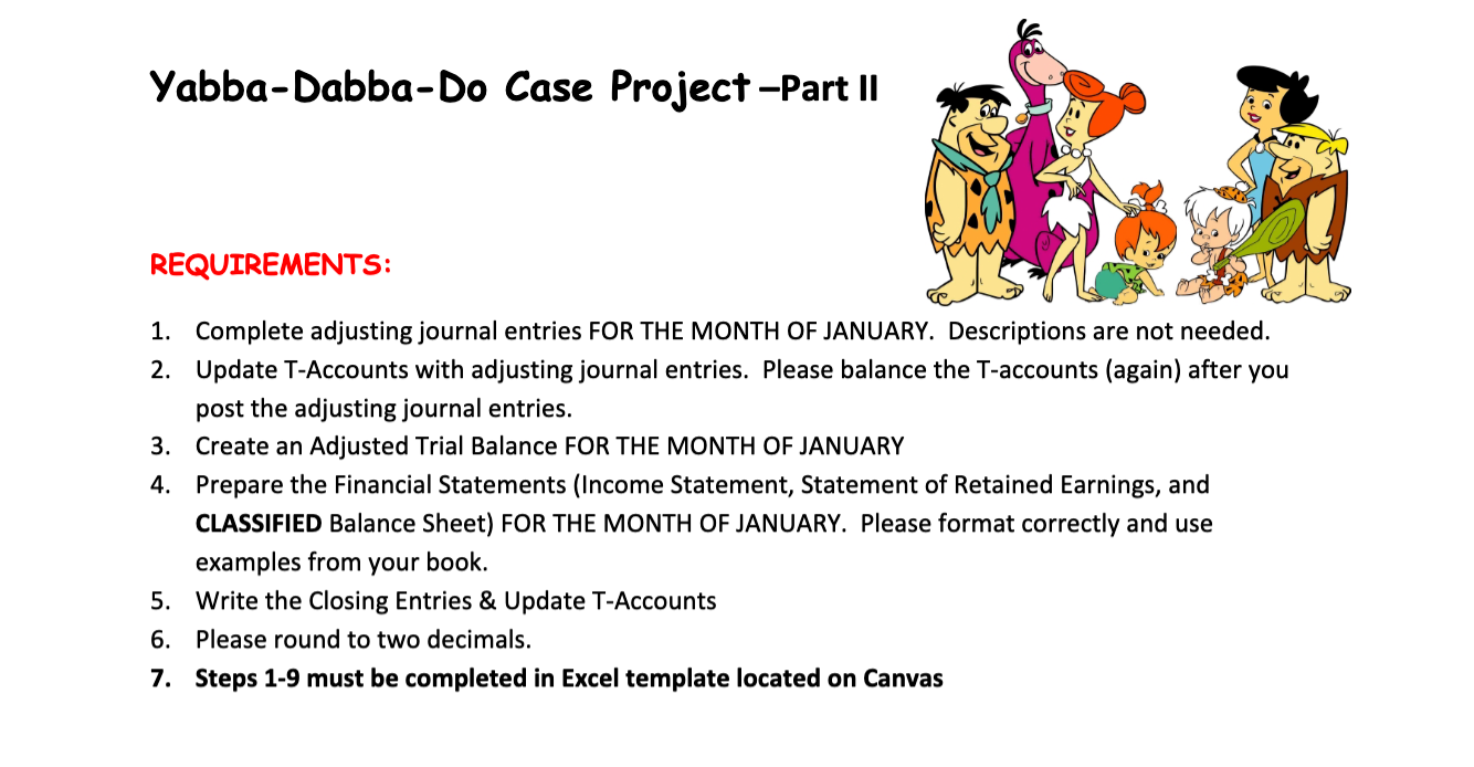 Yabba Dabba Do Case Homework- Please help, I would greatly appreciate it
