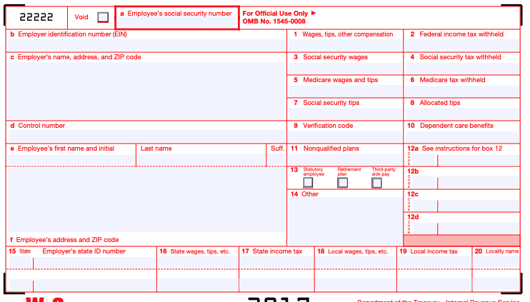 Using the information provided, COMPLETE the fillable W-2 form provided and the