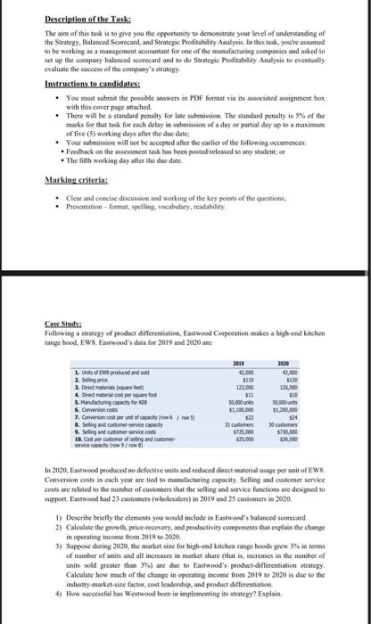 please as soon as possible edited Description of the Taski The aim