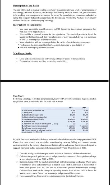 of this task is to give you the opportunity to demonstrate your