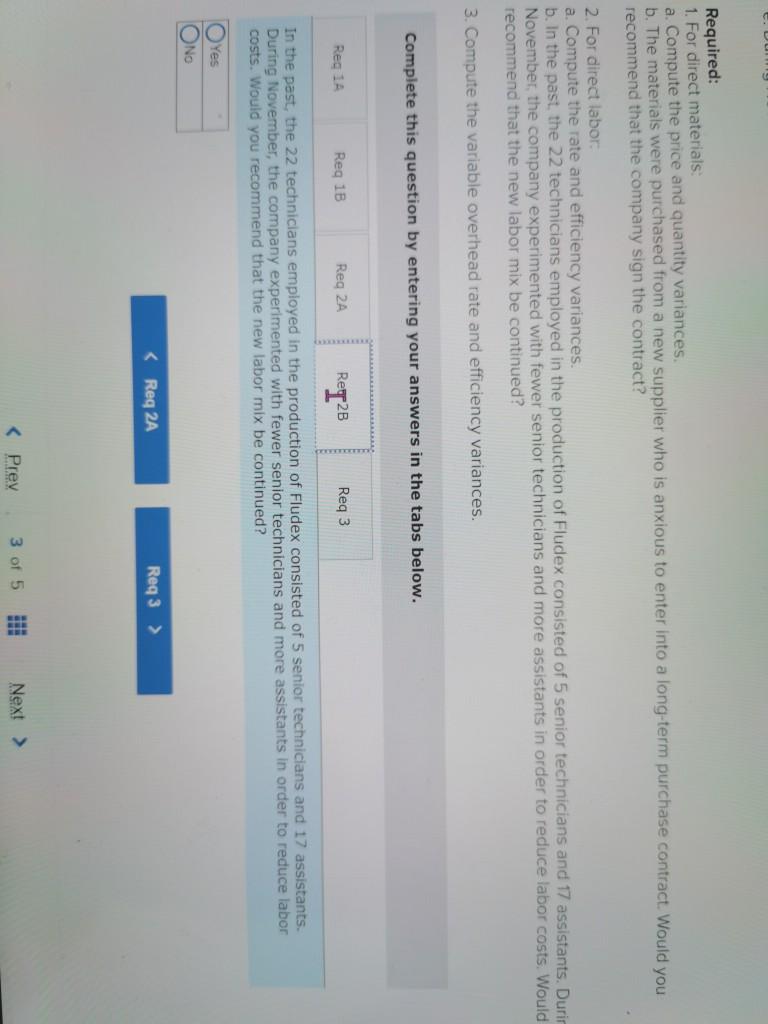 of Fludex, as follows: Standard Price or Rate Direct materials Direct labor