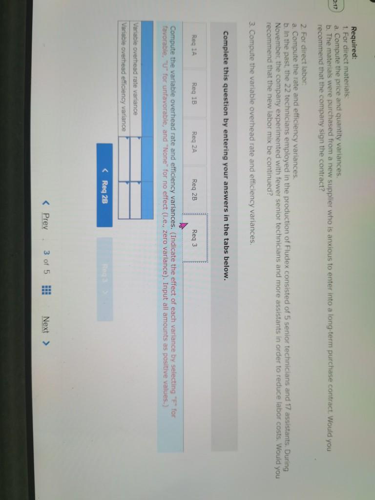 Variable manufacturing overhead Total standard cost per unit Standard Quantity or Hours