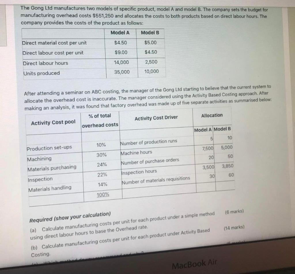 C) which method is recommended and why Please show working out