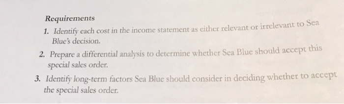 and making pricing decisions Sea Blue manufactures flotation vests in Charleston, South