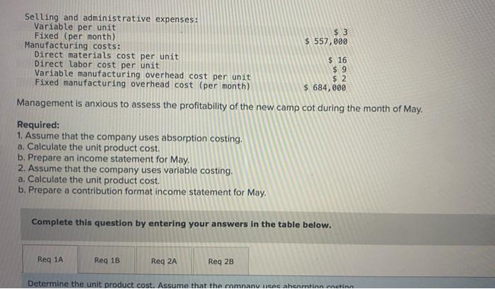 Product Costs and Income Statements; Explanation of Difference in Net Operating Income