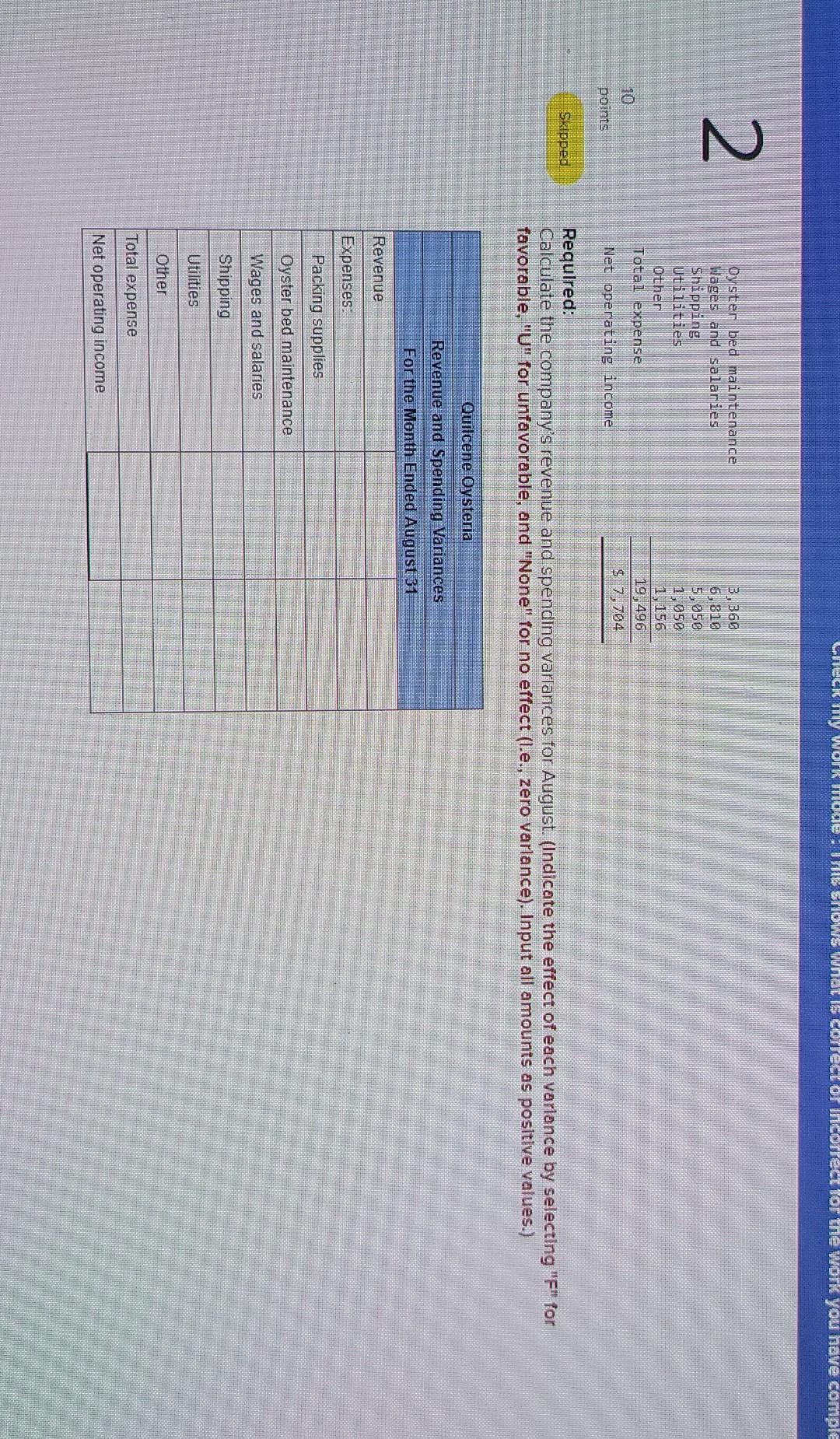 my work mode: This shows what is correct or Incorrect for the