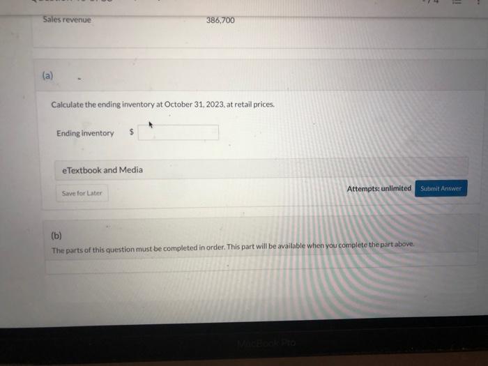 the ending inventory at cost using the retail method" Crane Inc. uses
