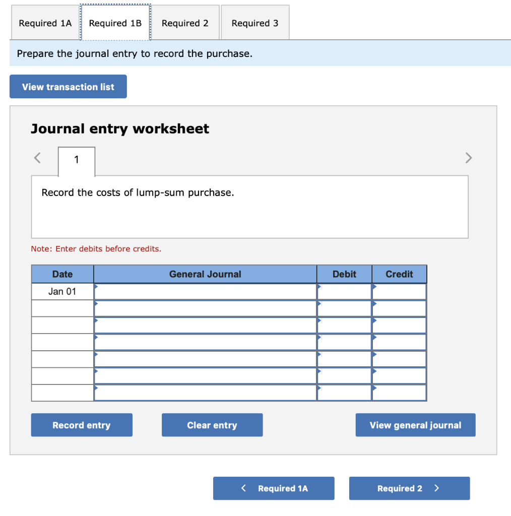 makes a lump-sum purchase of several assets on January 1 at a