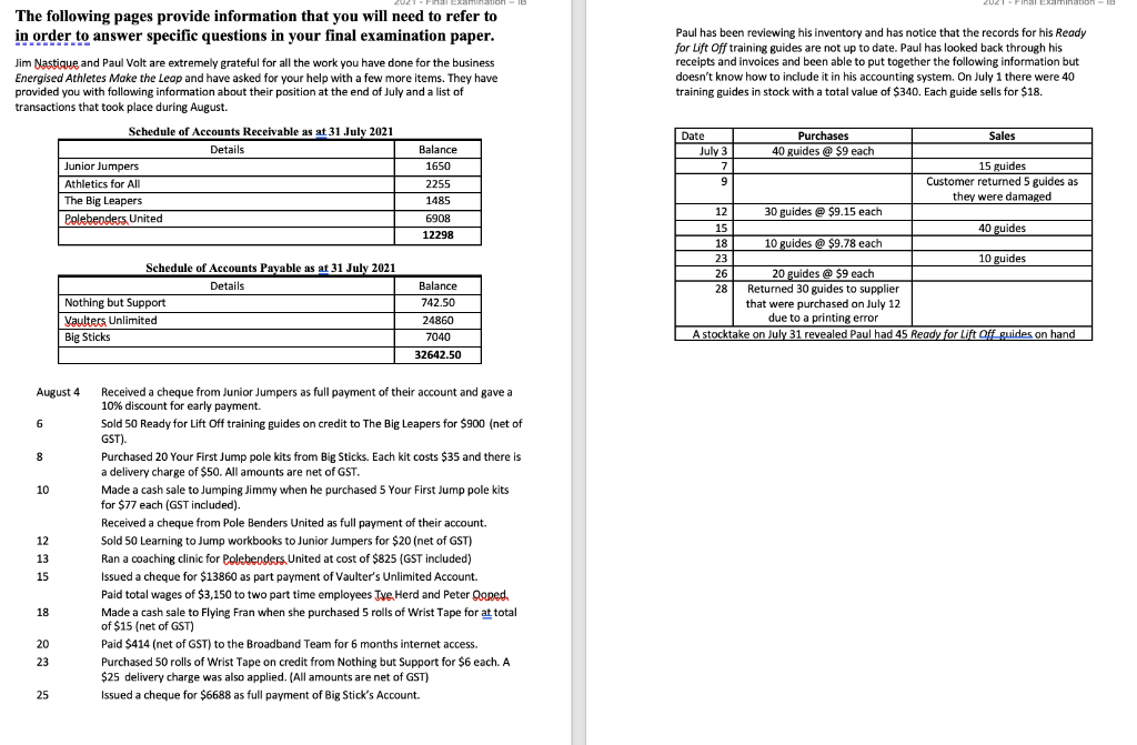 2 of the Information Booklet REQUIRED: A. Record only the transactions that