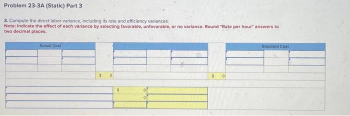 costs per unit for its product. The standard overhead rate (\$18.50 per