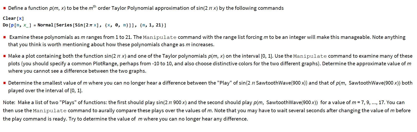 this exercise is to approximate the function that converts a 900Hz sawtooth
