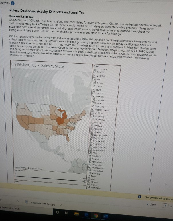  tics 6 Tableau Dashboard Activity 12.1: State and Local Tax State