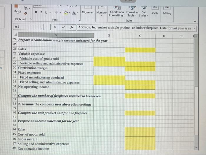 data from last year of operations. The Controller has asked you to