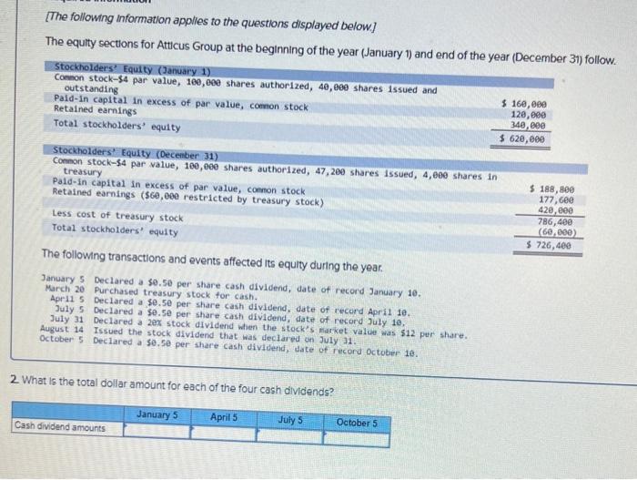of Beling Company's third quarter, the followng stockholders' equity accounts are teported.
