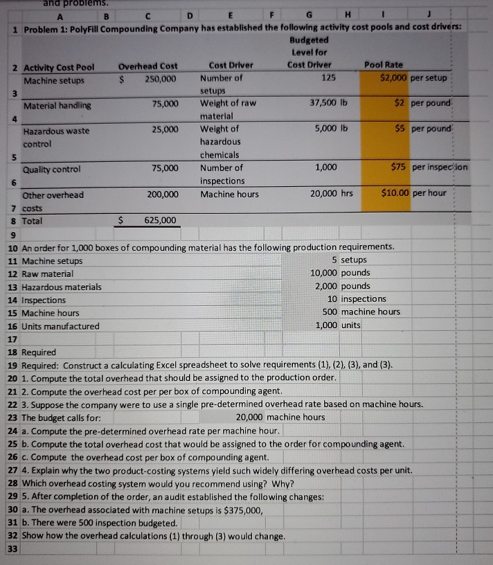  need in excel with all formulas clearly shown ana problems. IC