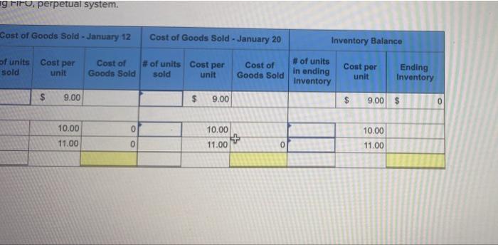of January are as follows: Date of Purchase Jan. 10 Jan. 18