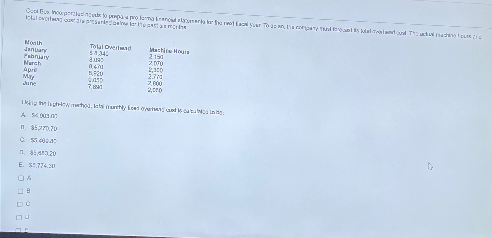  Cool Box Incorporated needs to prepare pro forma financial statements for