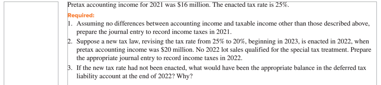 LO 16-6 Dixon Development began operations in December 2021. When lots for