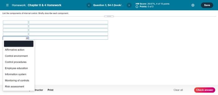  Homework: Chapter 8 & 4 Homework Question 3, S4-3 (bookl HW