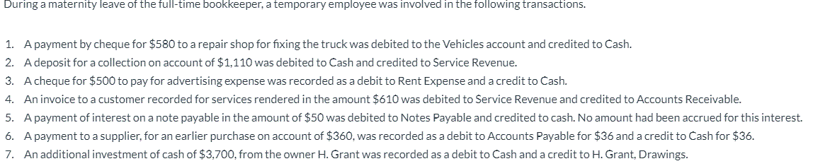 correct errors without reversing the incorrect entry. :) During a maternity leave