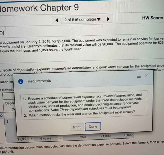 requirement 2. thank you Save Homework: Homework Chapter 9 Score: 2.96 of