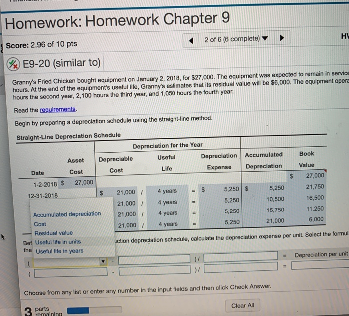 10 pts 2 of 6 (6 complete) %E9-20 (similar to) HW Score: