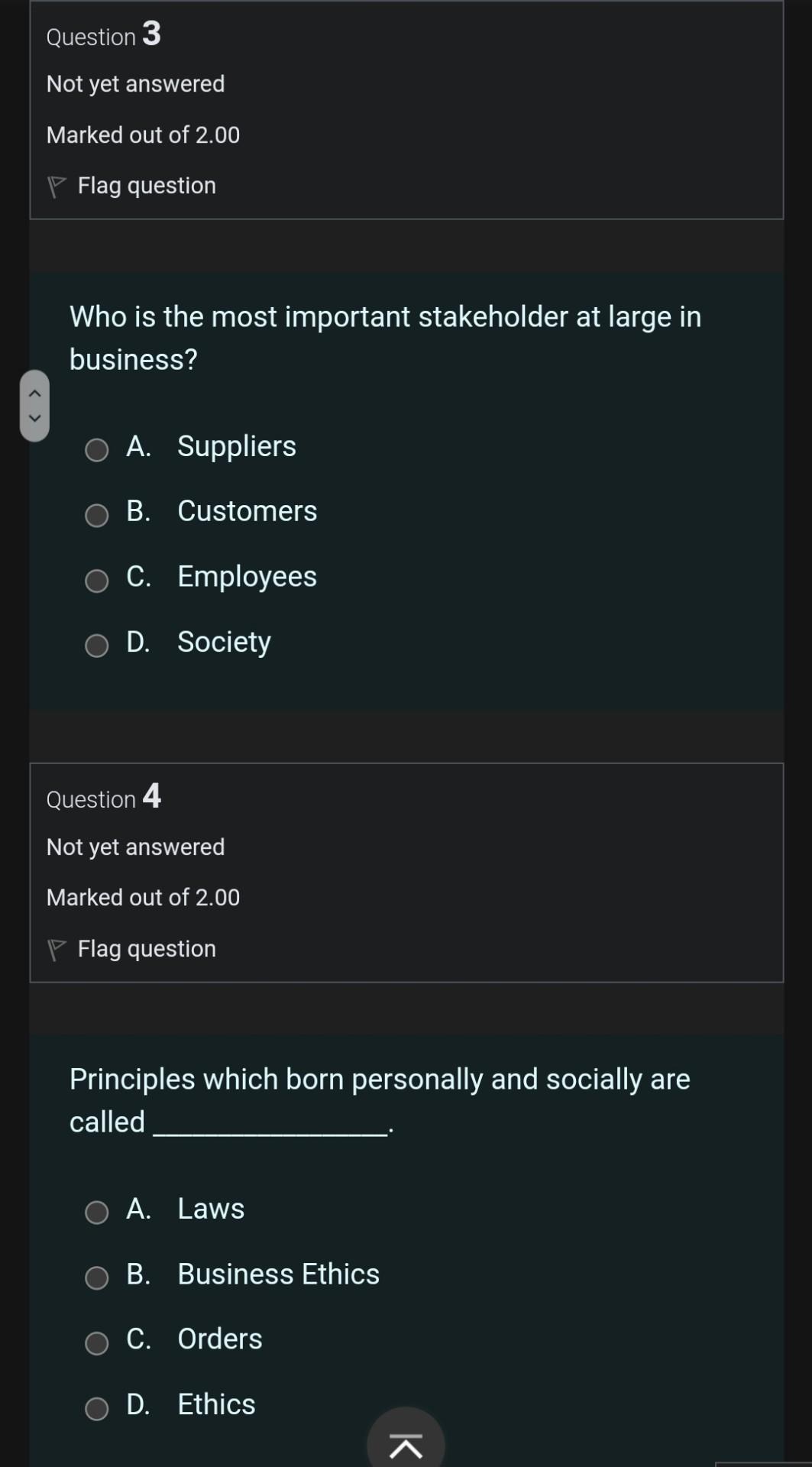 Marked out of 2.00 P Flag question Which statement clearly defines the