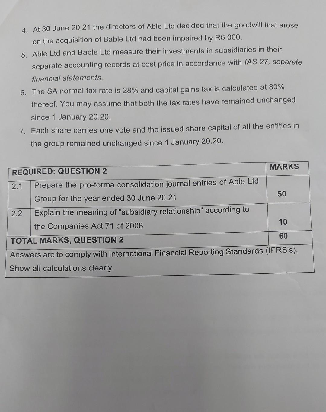 and Cable Ltd are provided for the vear ended 30 June 20.21