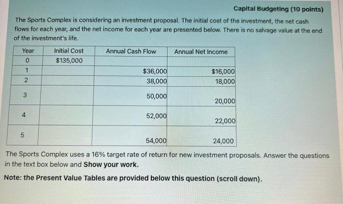  Please I need help with that question. Show work Capital Budgeting