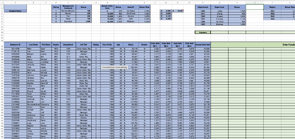  In V15: Using the appropriate nested functions to complete the following: