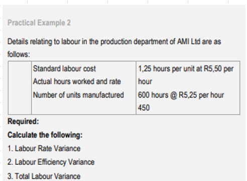  Practical Example 2Practical Example 2 Details relating to labour in the
