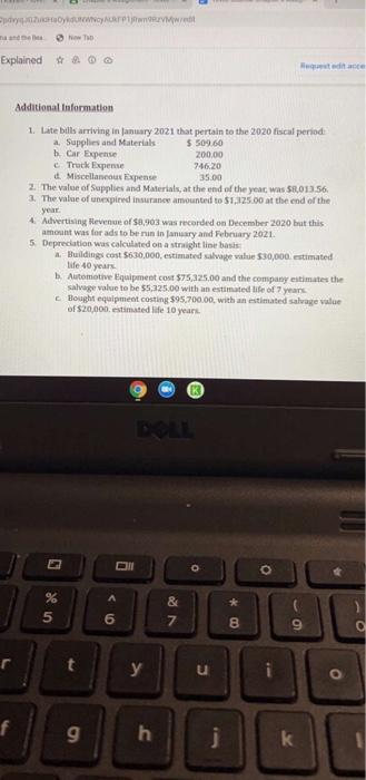 and this is the additional information which might help with the adjustment