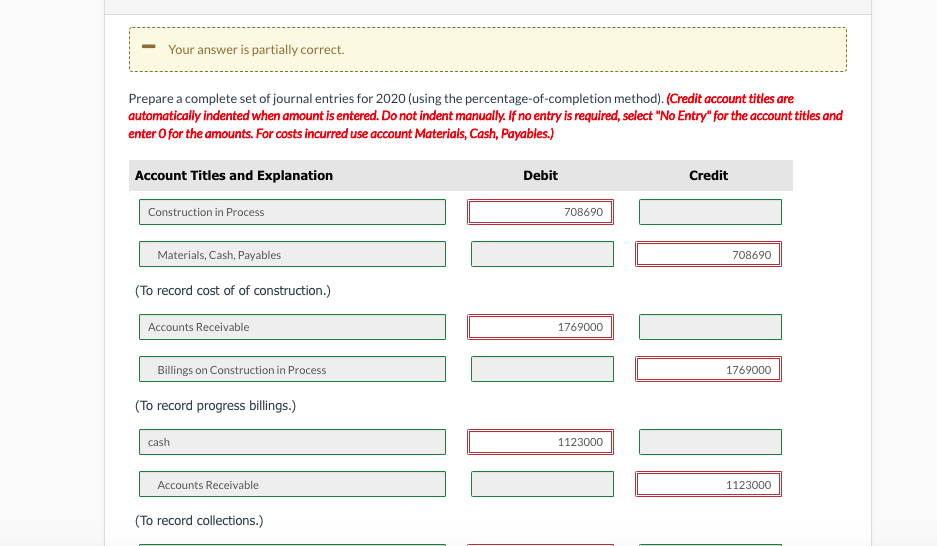 uses the percentage-of-completion method of accounting. In 2020, Ayayai began work under