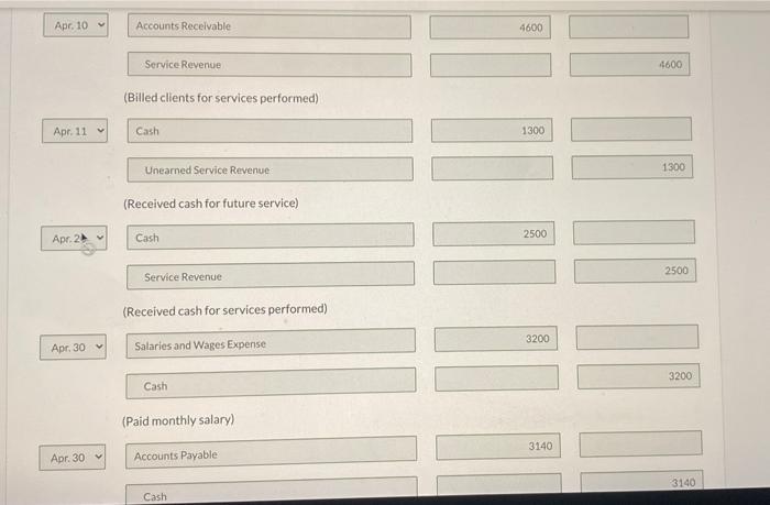 the first month of the operation of her business, the following events