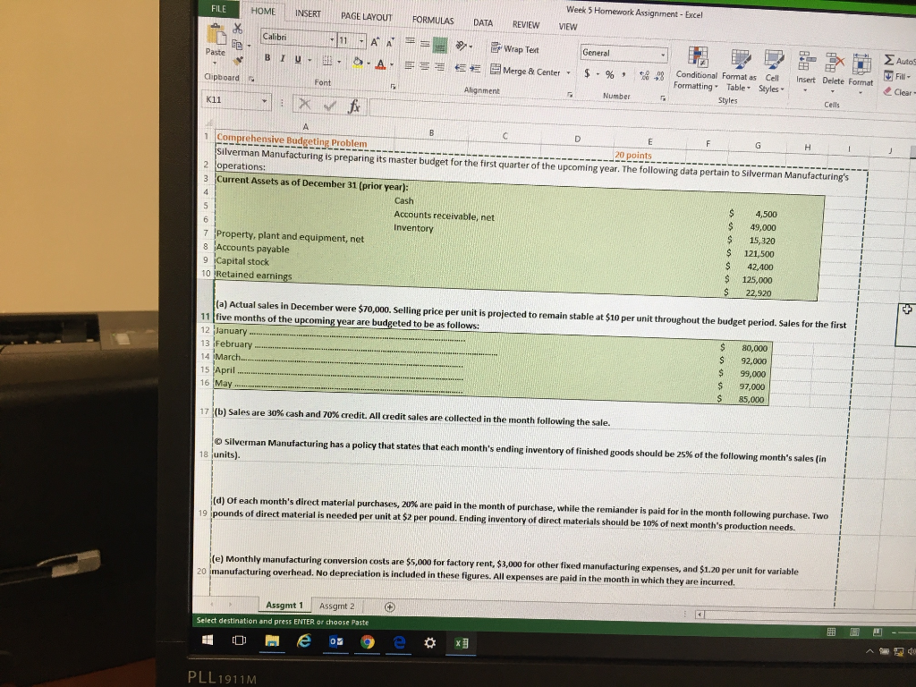  Week 5 Homework Assignment-Excel FILE HOME INSERT PAGE LAYOUT FORMULAS DATA