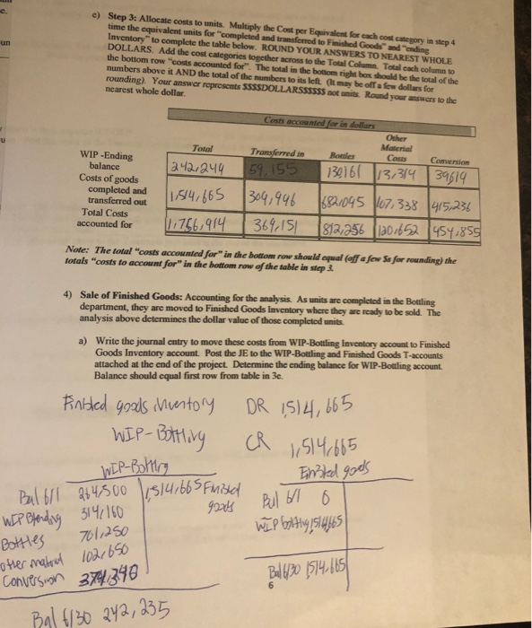 for this requirement. For Sunspot Beverages; a) What is the value of