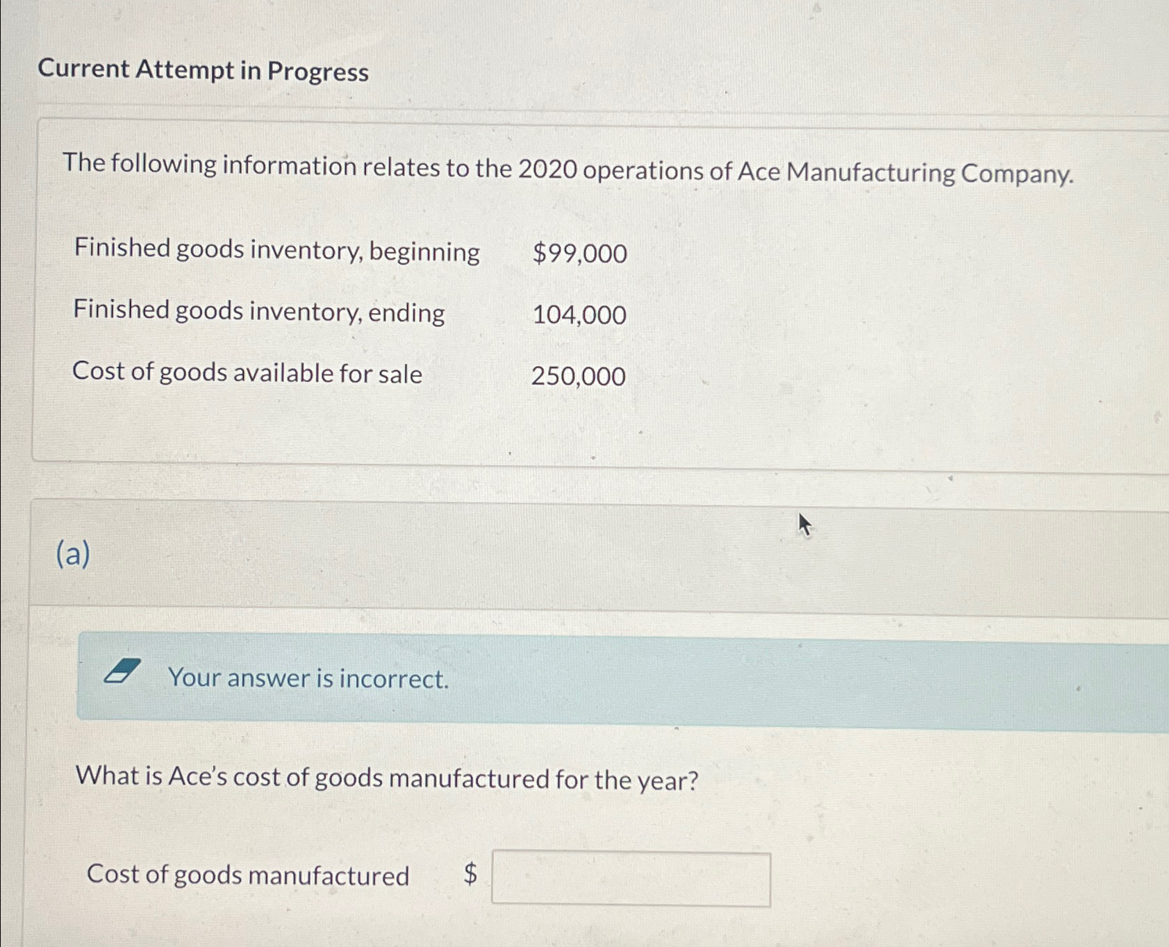  Current Attempt in Progress The following information relates to the 2020