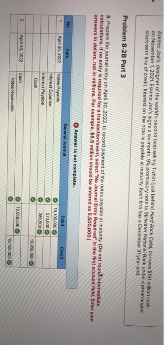 can you help with this journal entry? i think that i'm missing