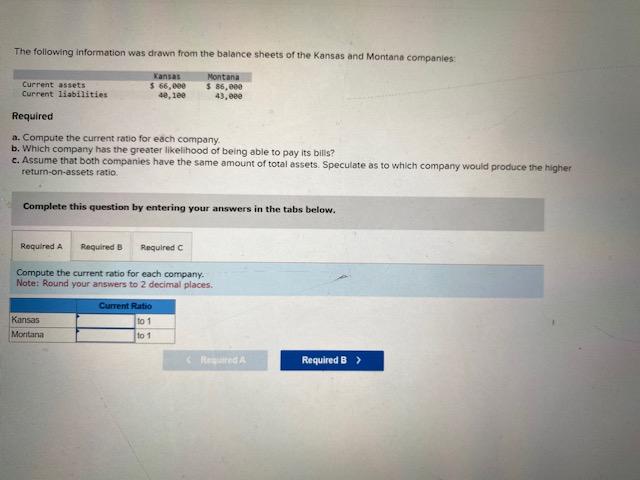 Please answer A THROUGH C The following information was drawn from the