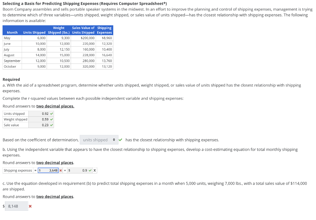 Just answer Part B & Part C Selecting a Basis for Predicting