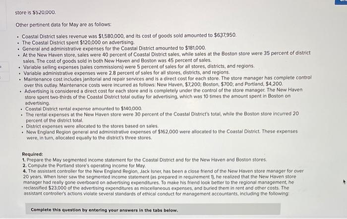 statement for the Coastal District and for the New Haven and Boston