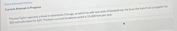 reduction from last year's sales volume. What is Thomas's expected net income,