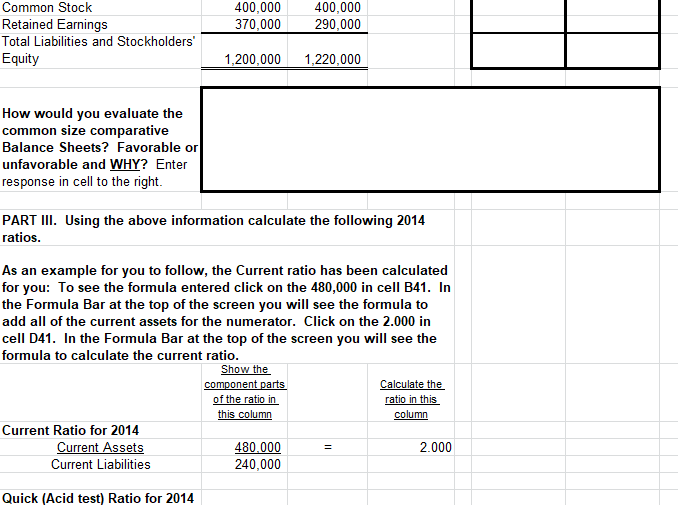 items. You MUST enter formulas into the cells to compute the percentages.