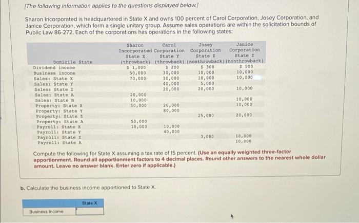 100 percent of Carol Corporation, Josey Corporation, and Janice Corporation, which form