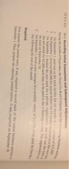 September, the Texas Go-Kart Company had the following business activities a. On