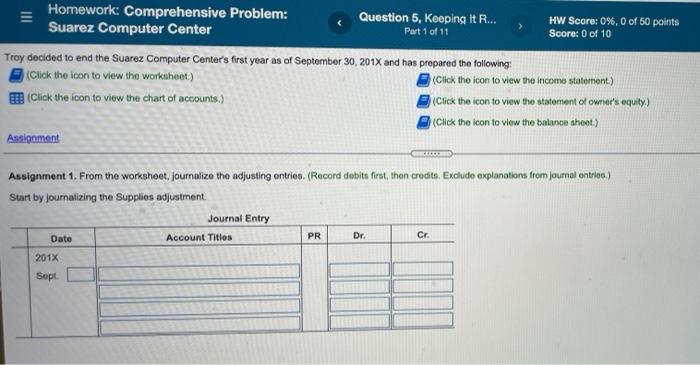  Homework: Comprehensive Problem: Question 5, Keeping It R... HW Score: 0%,