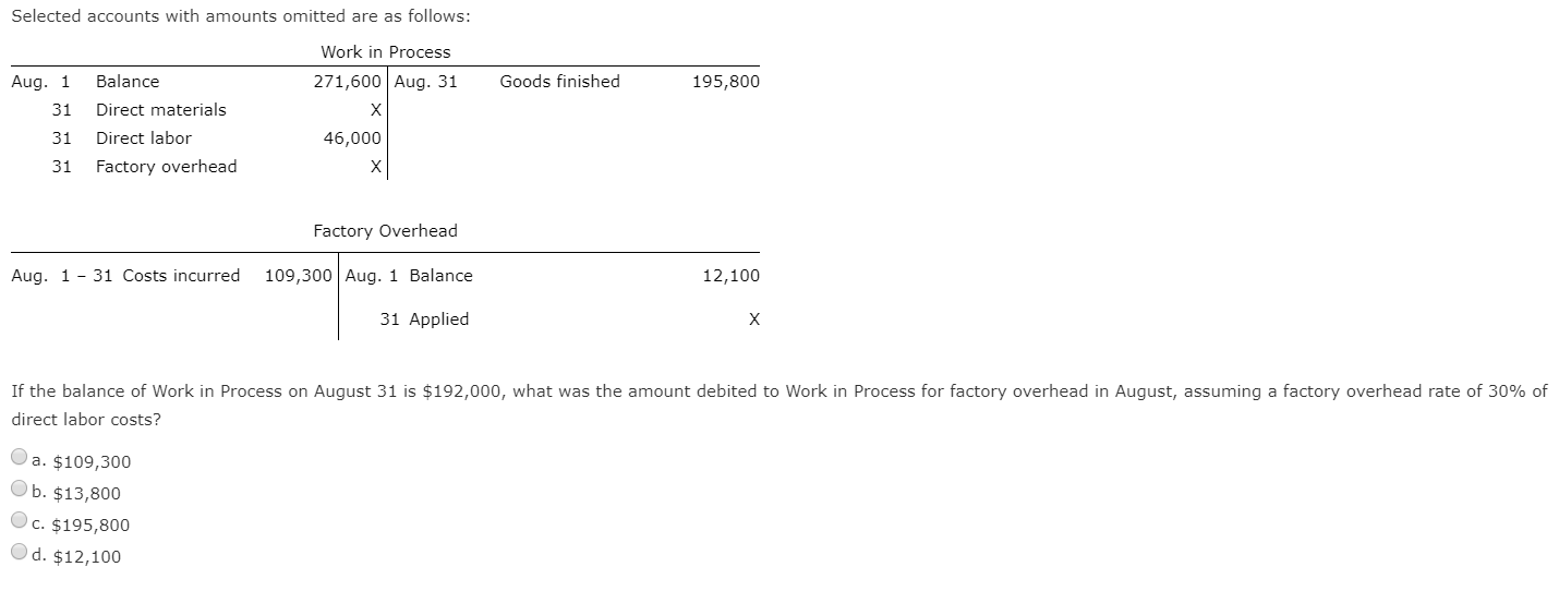 No need to show work, I will upvote correct answer Selected accounts
